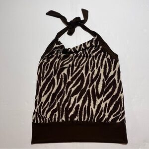 iz Buyer California Animal Print Halter Top Women’s Size XL Y2K